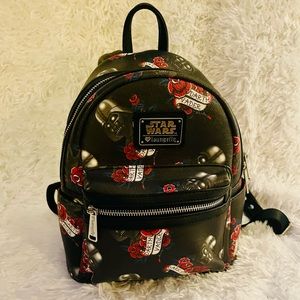 Loungefly Star Wars Darth Vader Dark Side Rose Tattoo Mini Backpack
